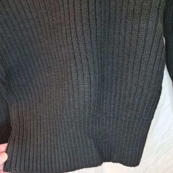 Jack Young & Associates Black Wool V-Neck Uniform Sweater Elbow Patches Size 40 - Picture 7 of 7
